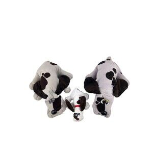 Vintage 1985 & 2019 Tonka Pound Puppies lot Gray Brown White plush Lot of 3